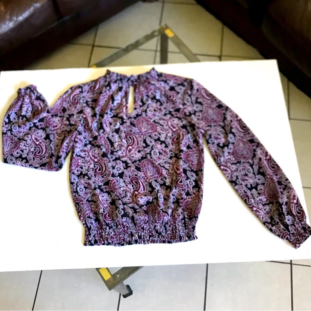MICHAEL KORS Dark Ruby cocktail blouse size S/M